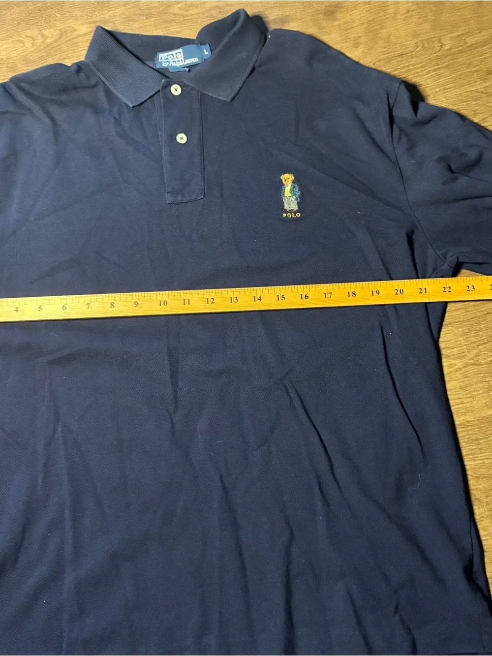 Ralph Lauren Navy Long-Sleeve Polo with Bear Embroidery